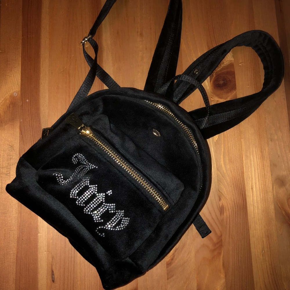 Juicy Couture Black Velvet Mini Backpack